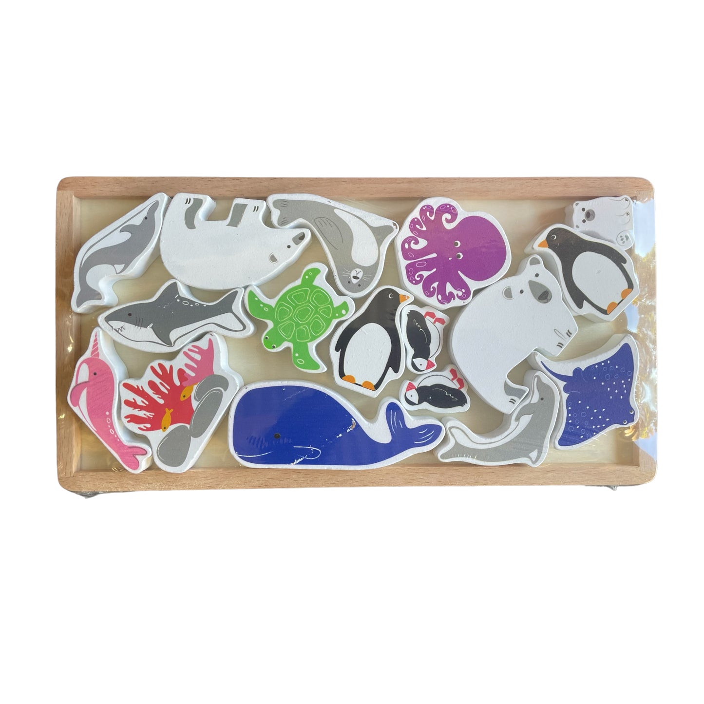 Wooden Puzzle Arctic Marine Animals Stacking Blocks