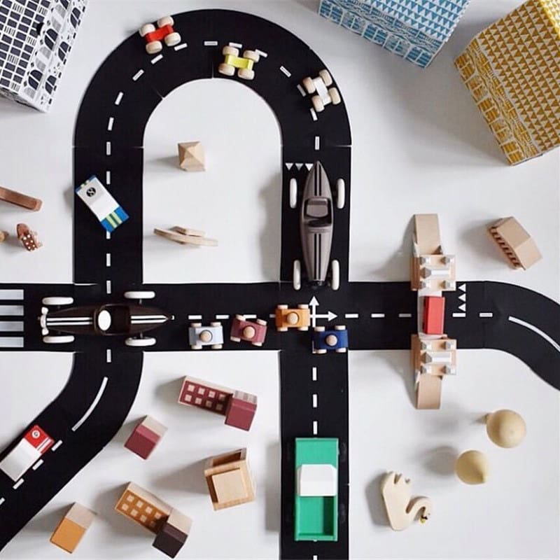 Flexible Way Rubber Road 50 PIECES Town Plan Open End Play Toy