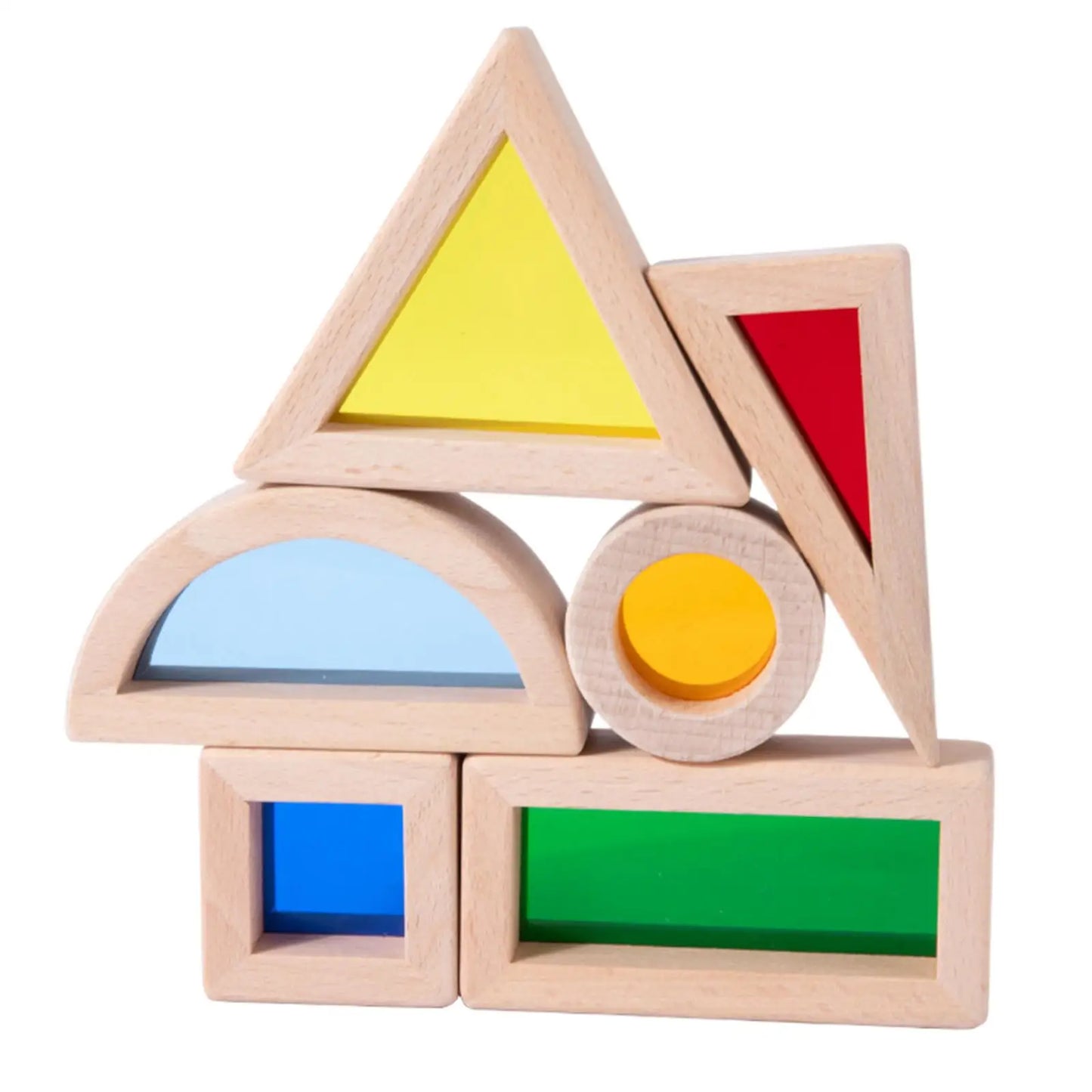 Wooden Rainbow Blocks Sensory Light and Colour Acrylic Toy