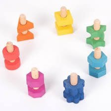 Wooden Bolts & Nuts Set of 7 kids learning Tools Montessori