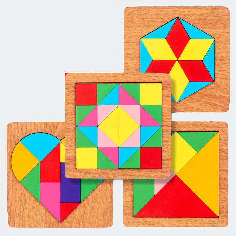 Simple Basic Wooden Geometric Puzzle Shapes Heart