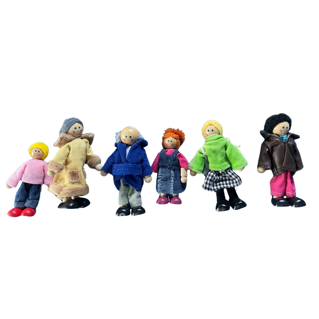 Wooden Doll Family set of 6