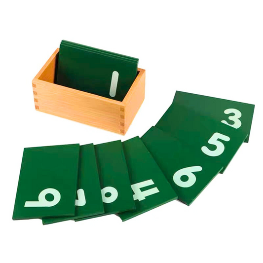 Montessori Sandpaper Numbers with Tray Wooden Number Cards Plates