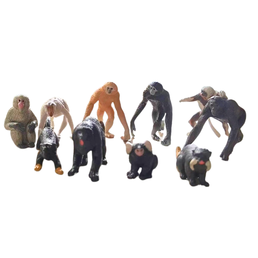 PVC Primates Figures Monkey Animals Set of 10