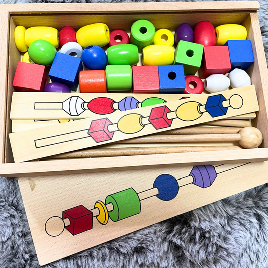 Montessori Bead Sequencing Set Threading Game (deluxe)