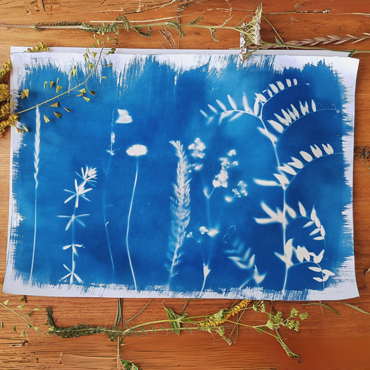 24 Sheets A5 Cyanotype Sun Paper Art Kit + 1 Acrylic Board