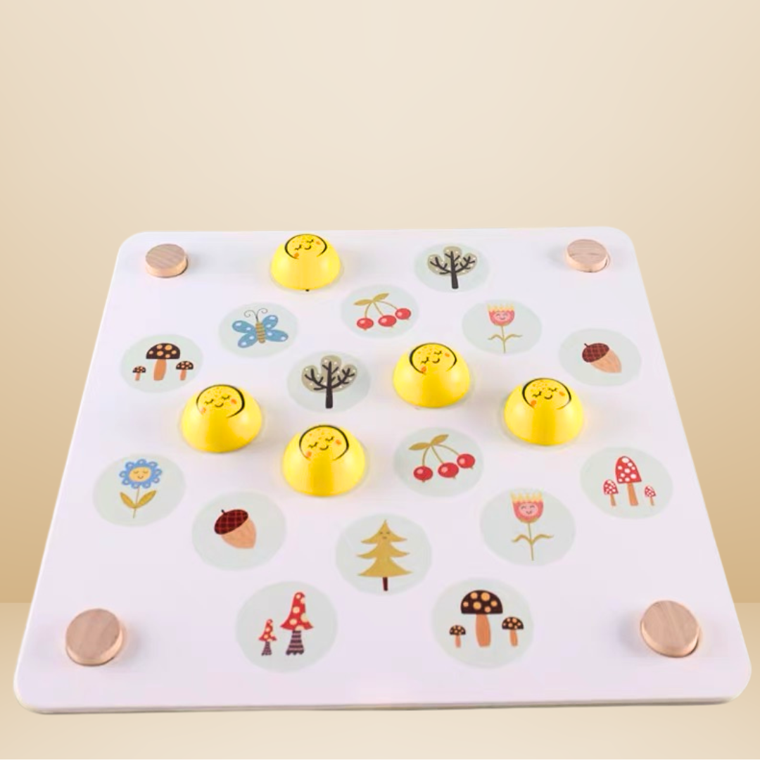 Jumbo Wooden Memory Chess Bee Game with Matching Tracing Cards