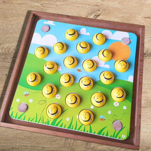 Jumbo Wooden Memory Chess Bee Game with Matching Tracing Cards