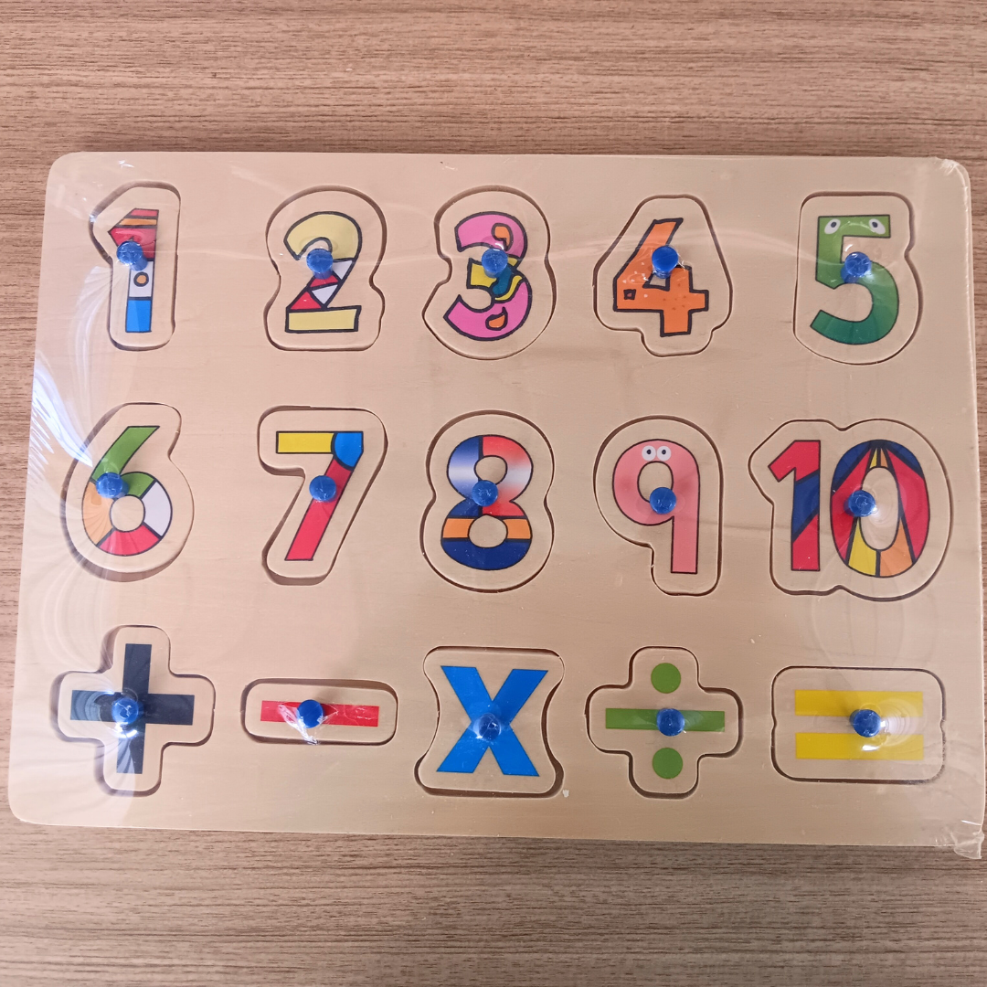 Wooden Number Math Knob 123 Puzzle