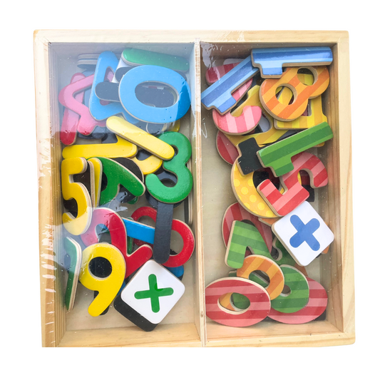 Magnetic Wooden Numbers or Letters  in Box