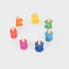 Wooden Bolts & Nuts Set of 7 kids learning Tools Montessori