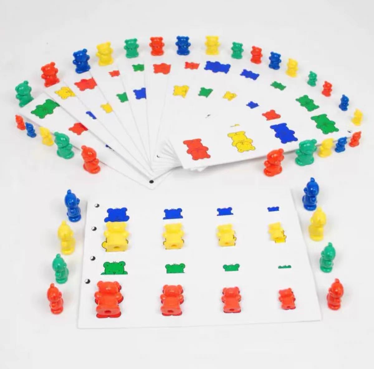 64pc Bear Counting Game with Pattern Cards and Case Learning Math Education Toy