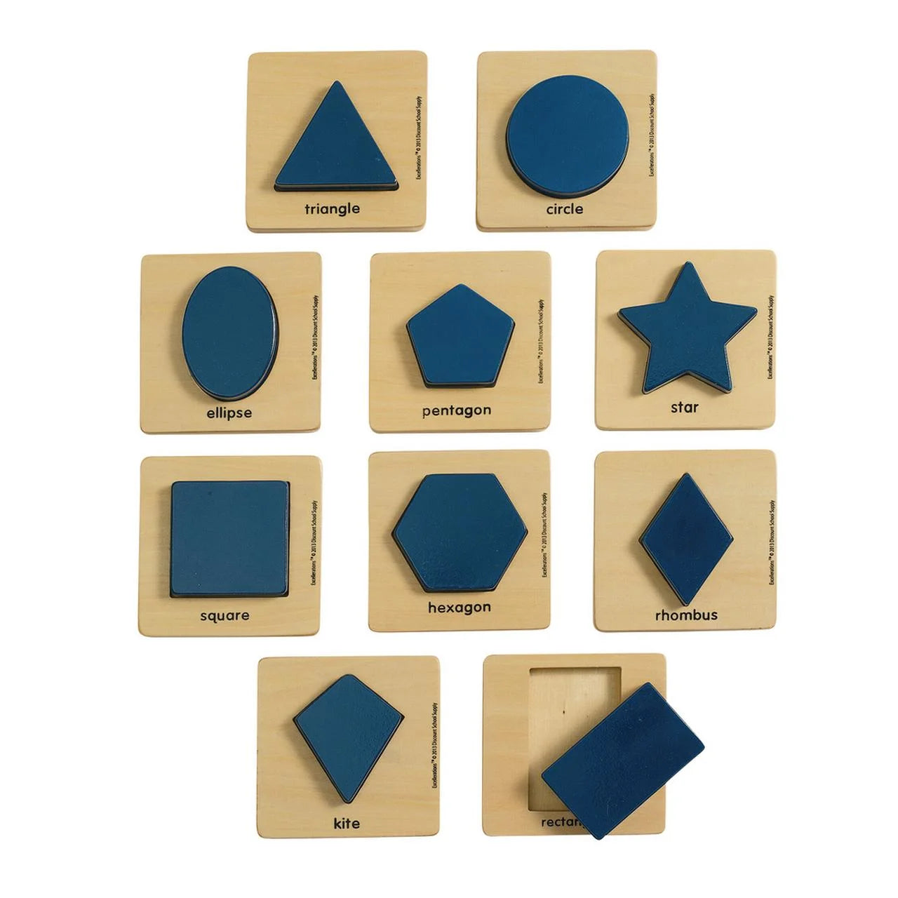 Excellerations Set of 10 Wooden Shape Puzzles