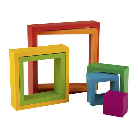 Rainbow Squares Early Toddler Building Blocks