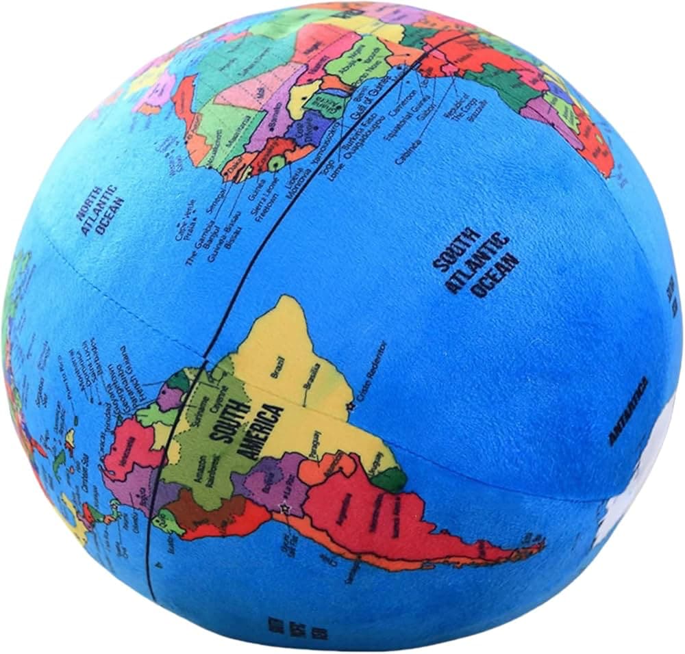 Large Simulation Globe Of The World Plush Stuffed Earth Ball 30cm