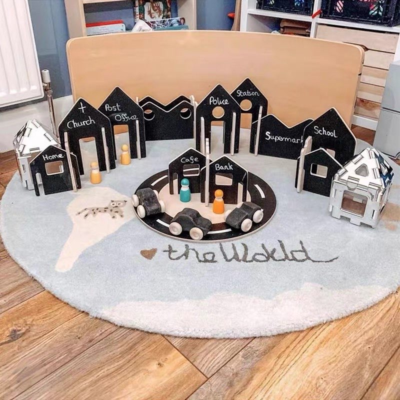 Large Architect City Scape Town Building Chalkboard DIY Play Toy