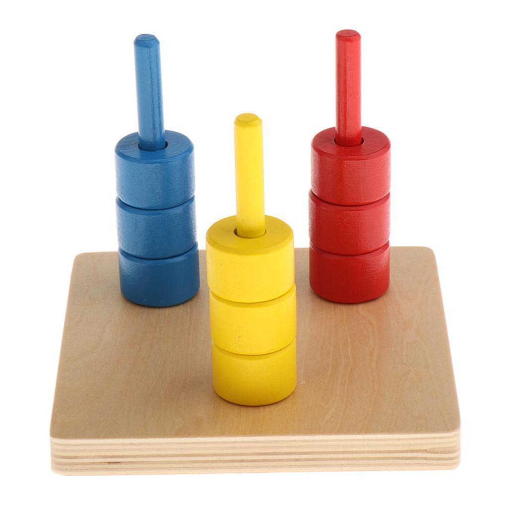 Montessori Colour Discs On Three Vertical Dowels – HAPPY GUMNUT