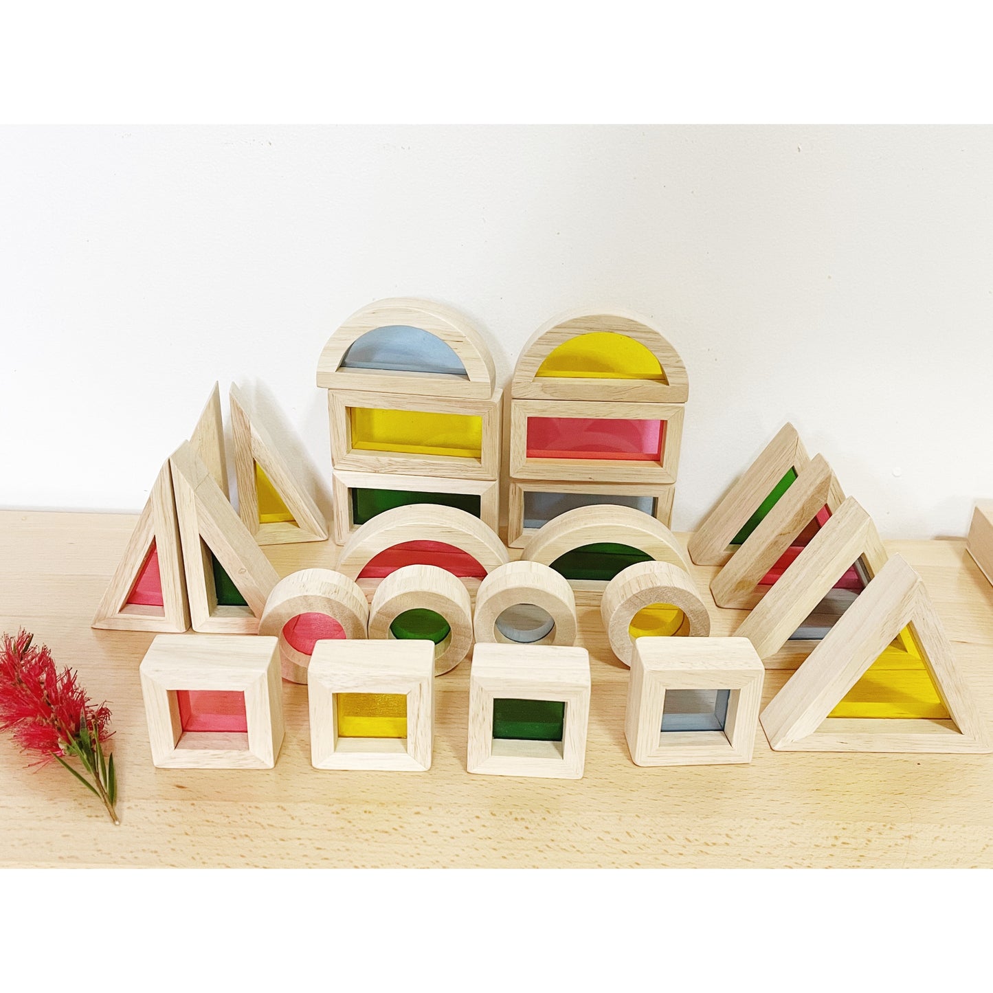 Wooden Acrylic Rainbow Blocks - HAPPY GUMNUT