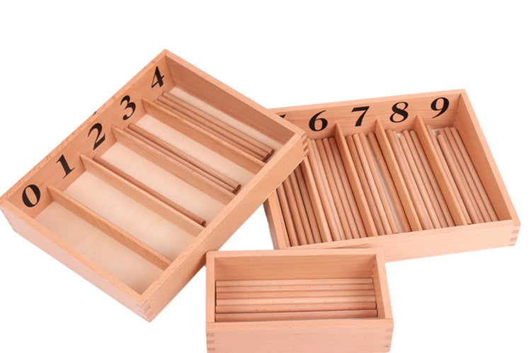 Standard Montessori Spindle Box and Tray Math Counting Sticks - HAPPY GUMNUT