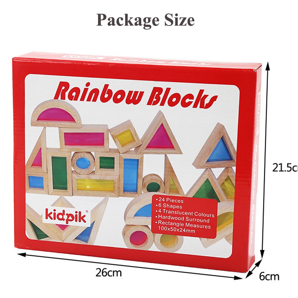 Wooden Acrylic Rainbow Blocks - HAPPY GUMNUT