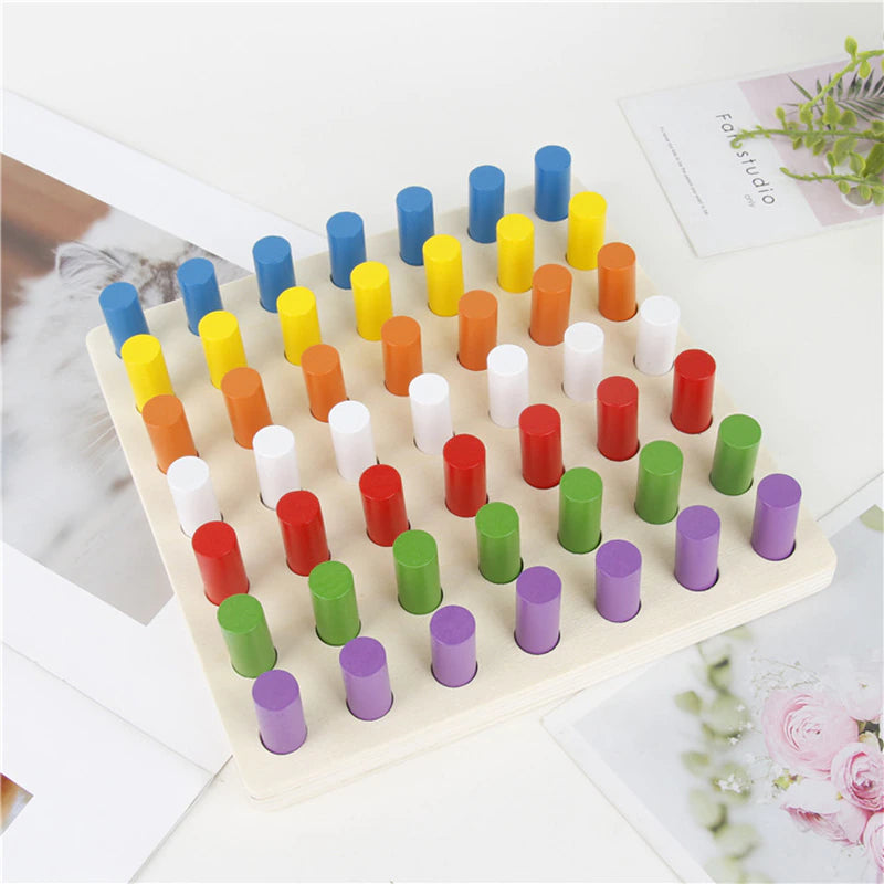 Wooden Montessori Peg Board Educational Toy - HAPPY GUMNUT