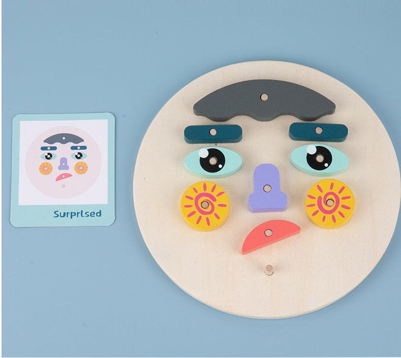 Wooden Board Kids Facial Emotion Expression Learning Puzzle - HAPPY GUMNUT