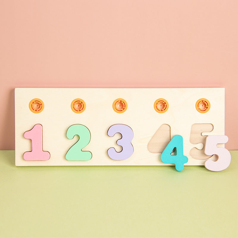 Wooden Numbers Counting Shape Sorting Game Kids Toy - HAPPY GUMNUT