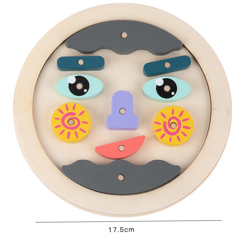 Wooden Board Kids Facial Emotion Expression Learning Puzzle - HAPPY GUMNUT