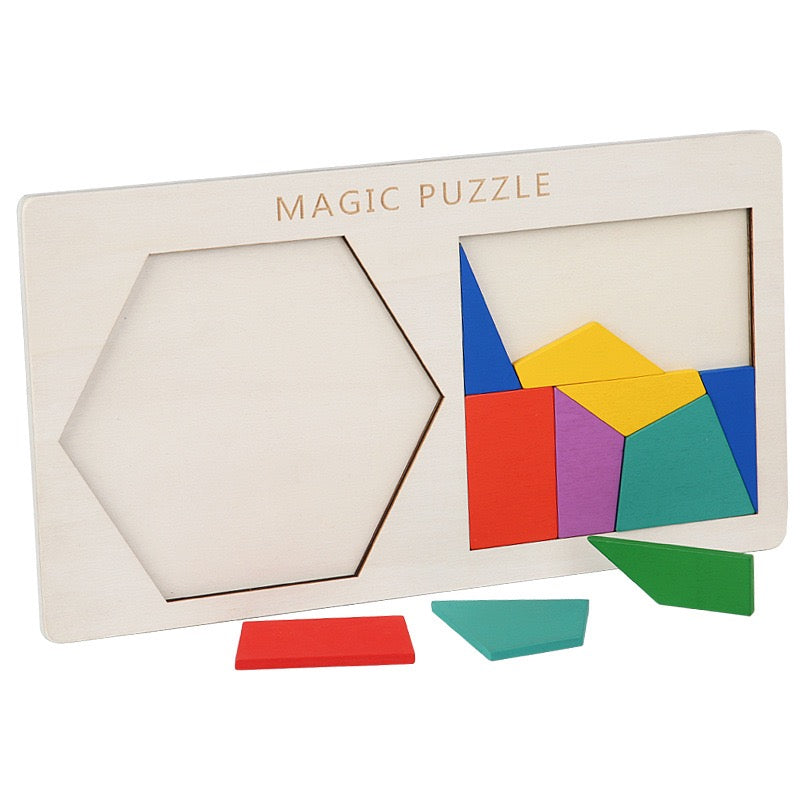 Dual Geometric Puzzle Hexagon to Square Puzzle - HAPPY GUMNUT