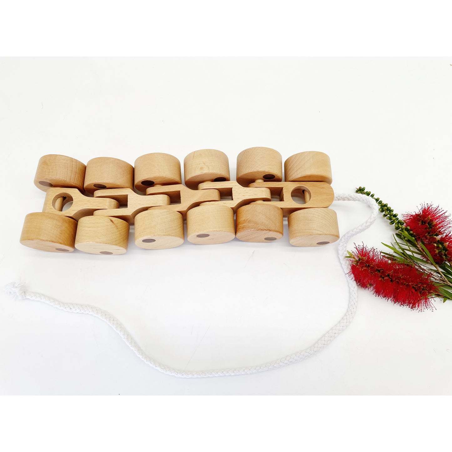 TOP Quality !! Wooden Pull Alone Wheels Train - HAPPY GUMNUT