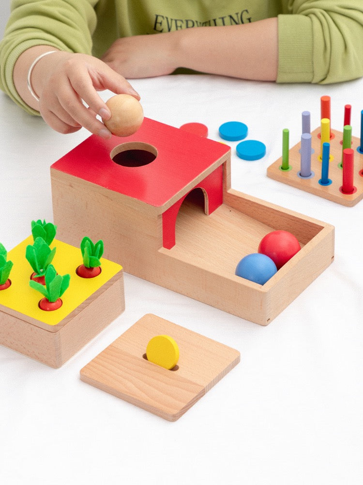 Premium Montessori 4 in 1 Interchangeable Activity Object Permanence Box Kids Geometric Sensory Fine Motor Skill Activity Toy Box ! - HAPPY GUMNUT