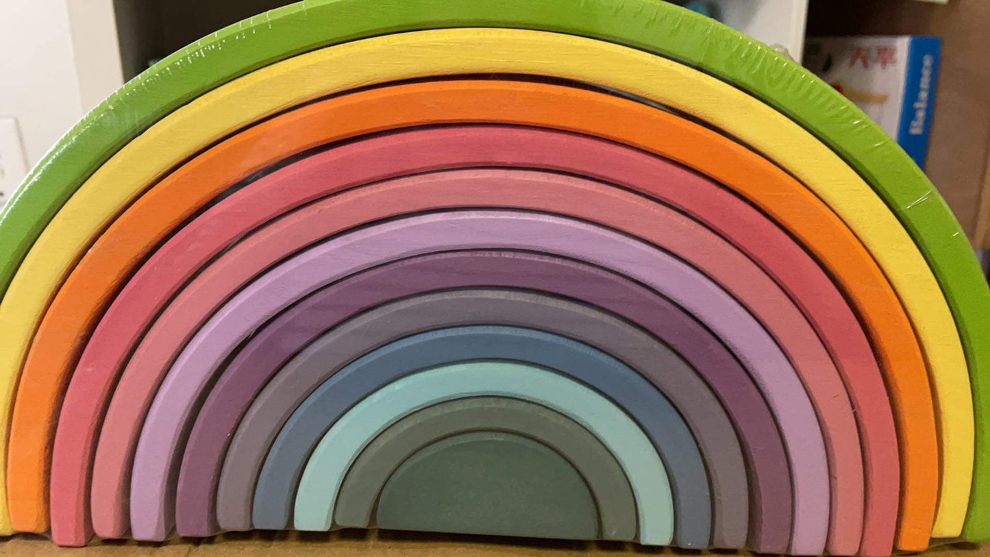 Large Rainbow Blocks stacker toy - HAPPY GUMNUT