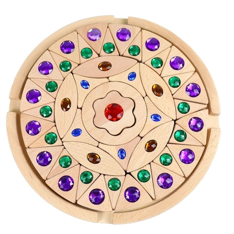 Round Mandala Gemstone Sparkling Building Blocks Puzzle Blocks - HAPPY GUMNUT