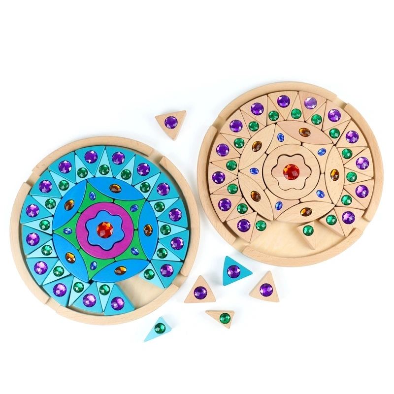 Round Mandala Gemstone Sparkling Building Blocks Puzzle Blocks - HAPPY GUMNUT